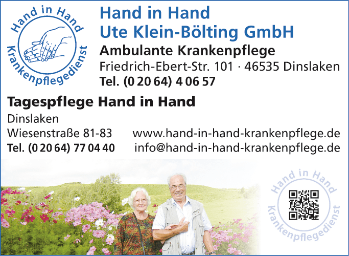Anzeige Allgemeine ambulante Alten- und Krankenpflege Hand