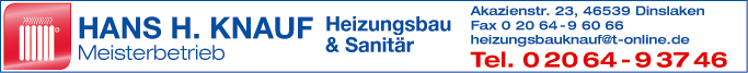 Anzeige Knauf Hans H. Heizungsbau - Sanitäre Installationen