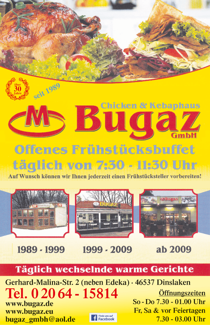 Anzeige Bugaz Chicken- & Kebaphaus