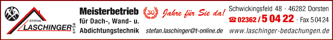 Anzeige Abdichtungstechnik Laschinger GmbH