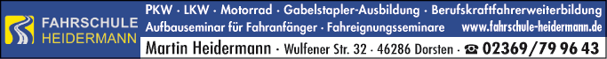 Anzeige Heidermann Martin Fahrschule