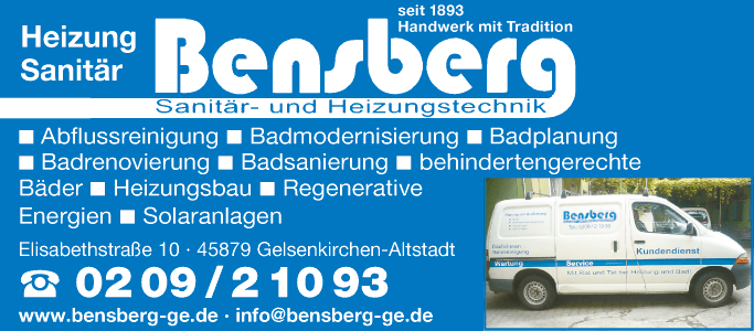 Anzeige Bensberg Sanitär und Heizung Meisterbetrieb
