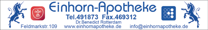 Anzeige Einhorn-Apotheke Inh. Dr. B. Rotterdam