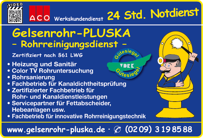 Anzeige ACO Gelsenrohr-Pluska