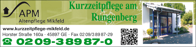 Anzeige Kurzzeitpflege Am Rungenberg