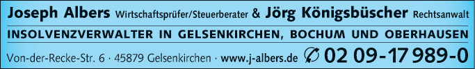 Anzeige Albers Joseph Steuerberater und Wirtschaftsprüfer & Jörg Königsbüscher Rechtsanwalt