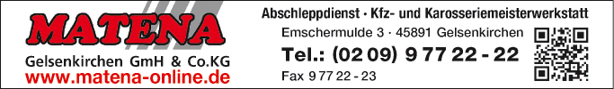 Anzeige Matena Gelsenkirchen GmbH & Co. KG