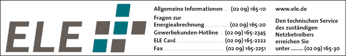 Anzeige ELE Emscher Lippe Energie GmbH