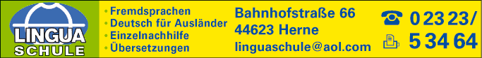 Anzeige Lingua Sprachschule