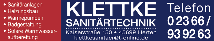 Anzeige Klettke GmbH Sanitärtechnik