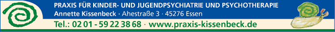 Anzeige Kissenbeck A. Fachärztin für Kinder- und Jugendpsychiatrie und Psychotherapie