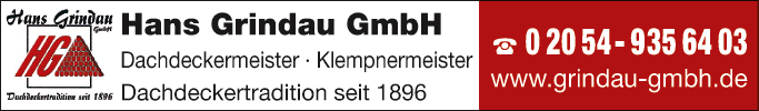 Anzeige Dachdeckerei Hans Grindau GmbH