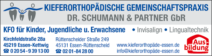 Anzeige Kieferorthopädische Gemeinschaftspraxis Dr. Schumann & Partner