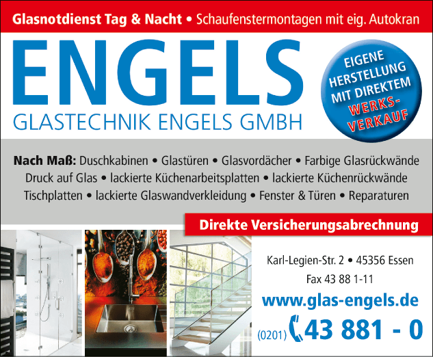 Anzeige ENGELS Glastechnik Engels GmbH