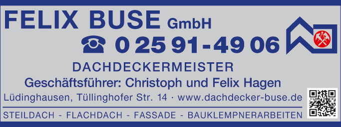 Anzeige Dachdecker Buse Felix GmbH