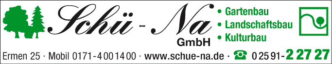 Anzeige Schü-Na GmbH Garten- und Landschaftsbau