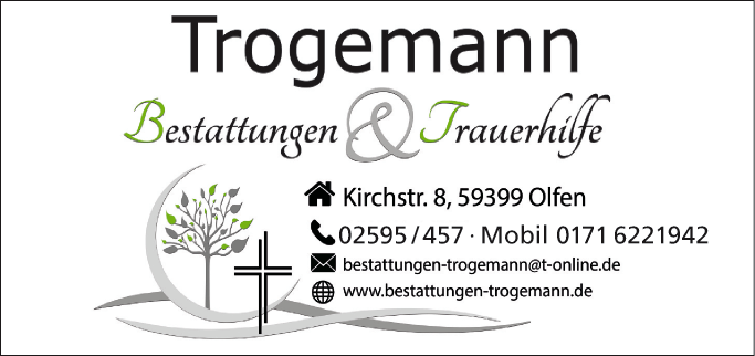 Anzeige Bestattungen und Blumen Trogemann