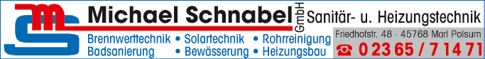 Anzeige Michael Schnabel GmbH Heizungs- u. Lüftungstechnik