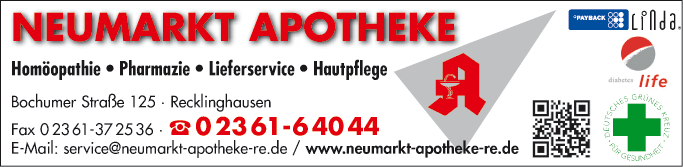 Anzeige Neumarkt Apotheke Inh. A. van Hal-Ludbrock e.K.