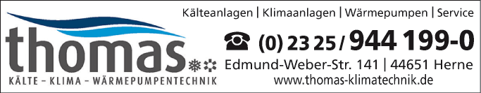 Anzeige Thomas Klimatechnik GmbH Kälte- und Klimatechnik