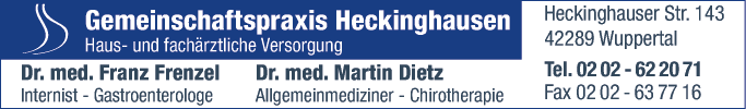 Anzeige Frenzel Franz Dr. med. und Dietz Martin Dr. med.