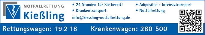 Anzeige Akut Rettung und Krankentransport Kießling