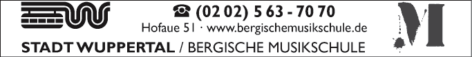 Anzeige Bergische Musikschule Wuppertal