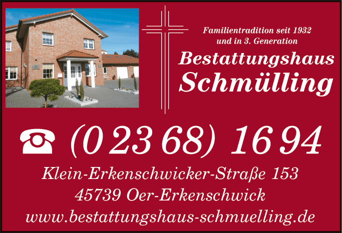 Anzeige Bestattungshaus Schmülling