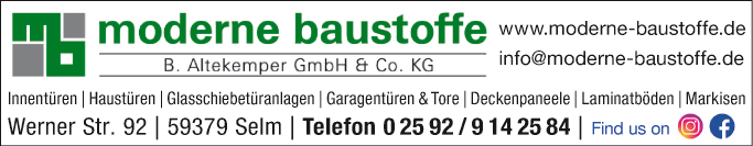 Anzeige moderne baustoffe D. Balster - B. Altekemper GmbH & Co. KG