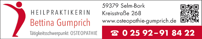 Anzeige Heilpraktikerin Gumprich Bettina Osteopathie