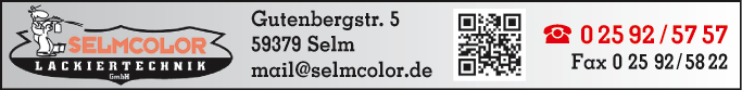 Anzeige Autolackiertechnik Selmcolor GmbH