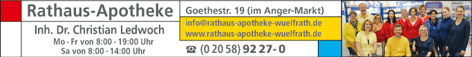 Anzeige Rathaus Apotheke Inh. Dr. Christian Ledwoch