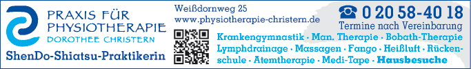 Anzeige Christern Krankengymnastik / Physiotherapie