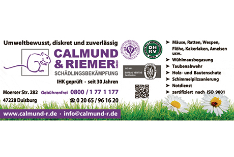 Kundenbild klein 9 Calmund & Riemer GmbH Schädlingsbekämpfung + Bautenschutz