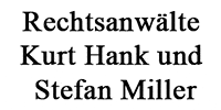 Kundenlogo Kanzlei Kurt Hank & Stefan Miller Rechtsanwälte