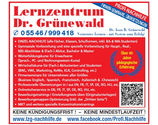 Kundenfoto 1 Lernzentrum Dr. Grünewald Professionelle Nachhilfe, Firmenseminare