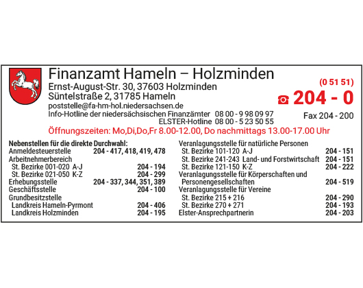 Kundenfoto 1 Finanzamt Hameln-Holzminden