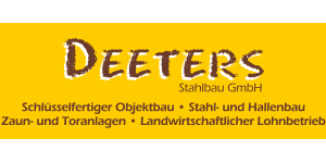Kundenlogo von Deeters Stahlbau GmbH Schlüsselfertiger Objektbau - Stahl- u. Hallenbau Landwirtschaftlicher Lohnbetrieb - Zaun- u. Toranlagen