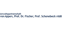 Kundenlogo Anwaltspartnerschaft von Appen, Prof. Dr. Fischer, Prof. Schonebeck u. K. Felgner, V. Strübing, A. Fligg u. T. Pancratz Kundenlogo Anwaltspartnerschaft von Appen, Prof. Dr. Fischer, Prof. Schonebeck u. K. Felgner, V. Strübing, A. Fligg u. T. Pancratz