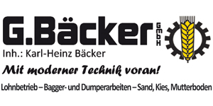 Kundenlogo von Bäcker GmbH landwirtschaftlicher Lohn- und Fuhrbetrieb Baggereiunternehmen GmbH