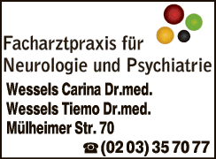 Anzeige Wessels Carina Dr.med. u. Wessels Tiemo Dr.med. Fachärzte für Neurologie und Psychiatrie