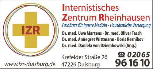Anzeige Internistisches Zentrum Rheinhausen