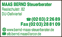 Anzeige Maas Bernd Steuerberater