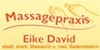 Logo von Massagepraxis Eike David staatl. anerk. Masseurin u. med. Bademeisterin