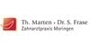 Kundenlogo von Marten Theda u. Frase Sarah Dr. Zahnarztpraxis Moringen