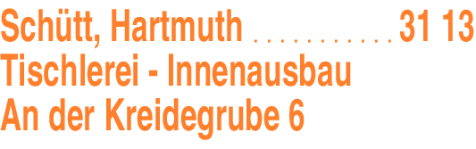 Anzeige Schütt Hartmuth Tischlerei