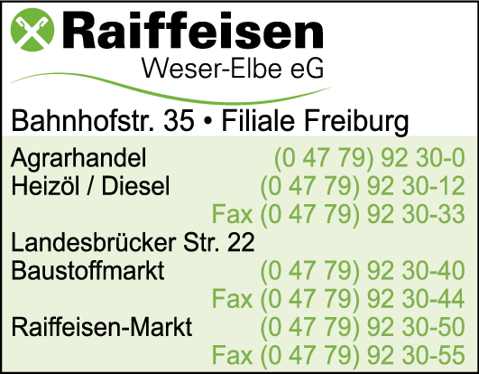 Anzeige Raiffeisen Weser-Elbe eG