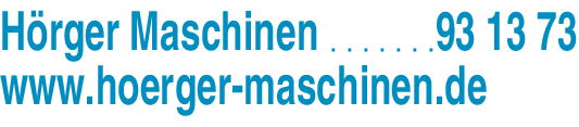 Anzeige Hörger Maschinen GmbH & Co KG