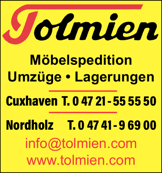 Anzeige Tolmien Möbelspedition Inh. Hans-Ortwin Tolmien