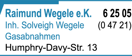 Anzeige Wegele Raimund e.K Inh. Solveigh Wegele Gas- und Wasserinstallation